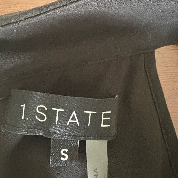 1. State Black Accordion Halter Top, Size Small - Picture 2 of 4